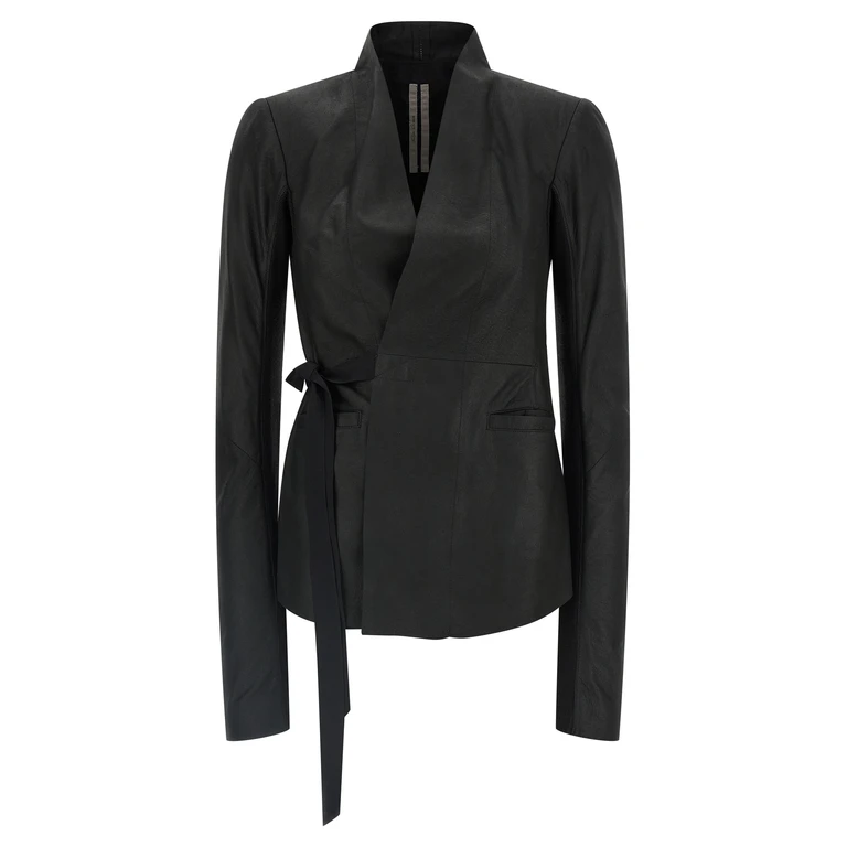 Rick Owens Black Lamb Leather Jacket Clothing - Women