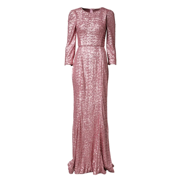 Dolce & Gabbana Pink Sequinned Mermaid Long Gown Dress 05+pa+se - Women