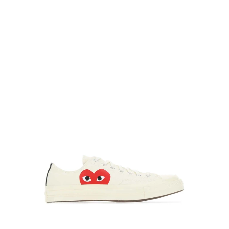 Comme Des Garcons Play Ivory Canvas Comme Des Garã§ons X Converse Sneakers White - Unisex