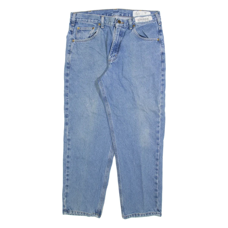 CARHARTT Mens Jeans Blue Relaxed Straight W34 L28