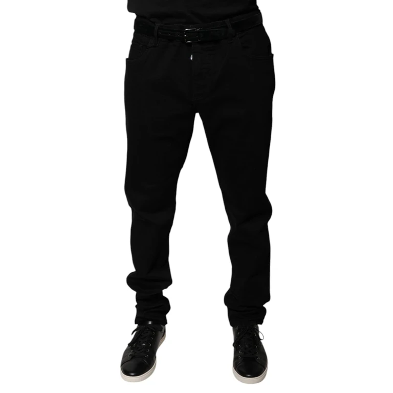 Dolce & Gabbana Black Logo Cotton Stretch Skinny Denim Jeans Elastane Clothing - Men