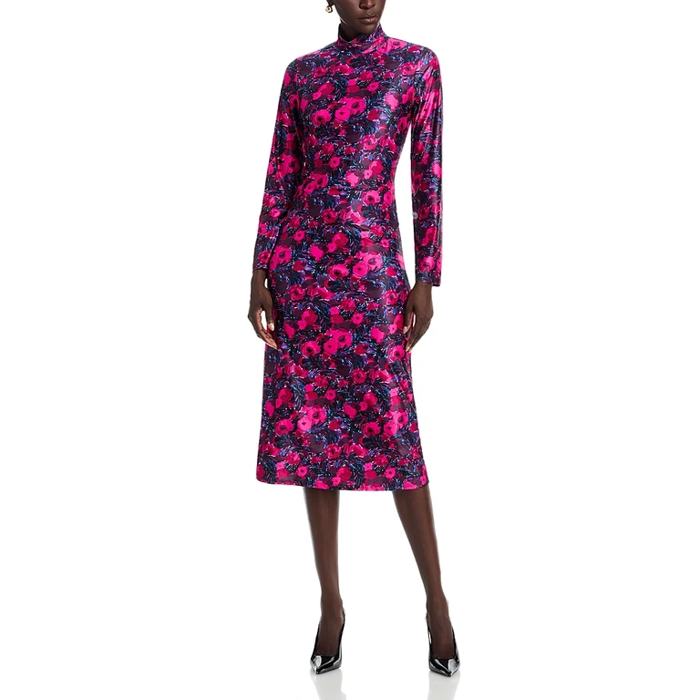 Area Stars Mock Neck Midi Dress