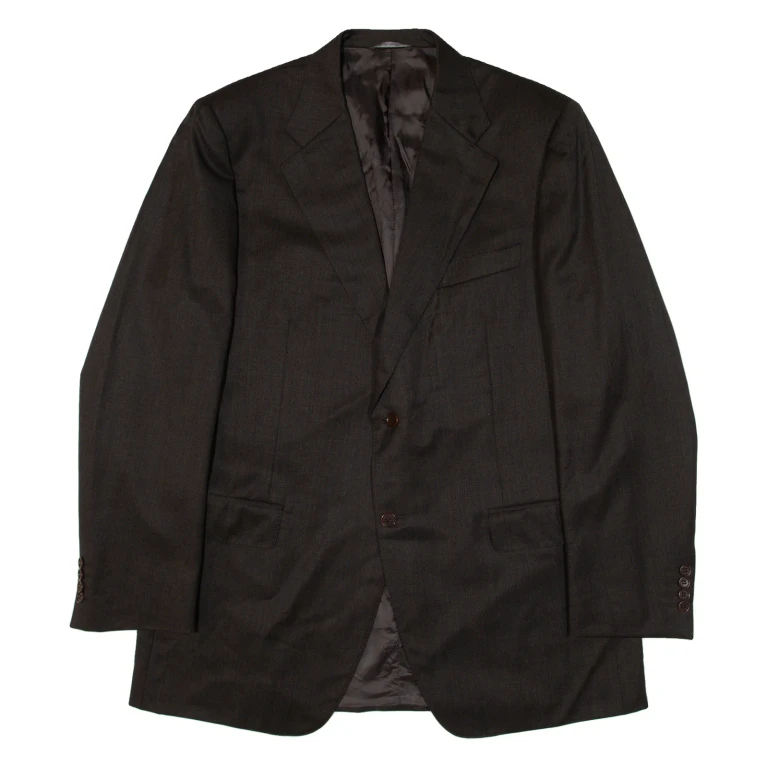CANALI Mens Blazer Jacket Brown Knit Wool XL