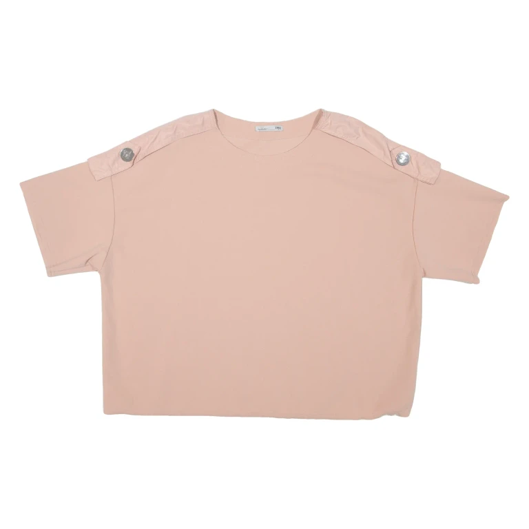 ZARA Womens Cropped Top Pink Viscose L