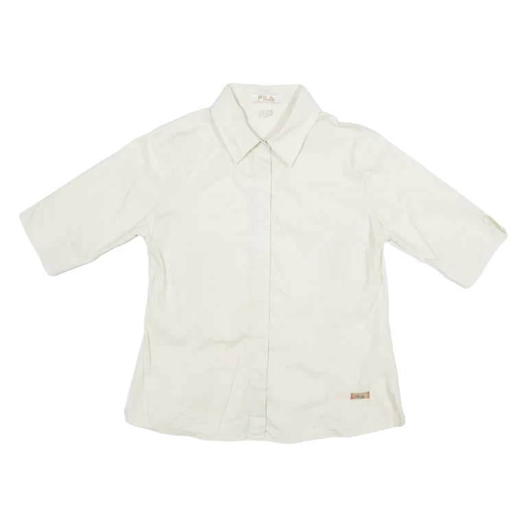 FILA Womens Plain Shirt Cream XXS