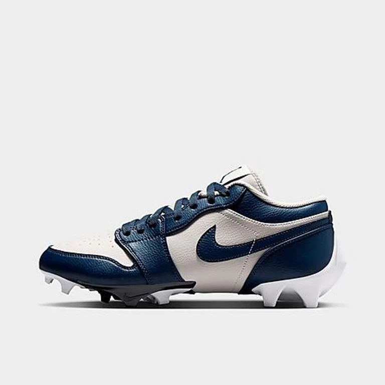 Men's 1 Low TD Football Cleats in Wolf Grey/White/College Navy Size: 7.0