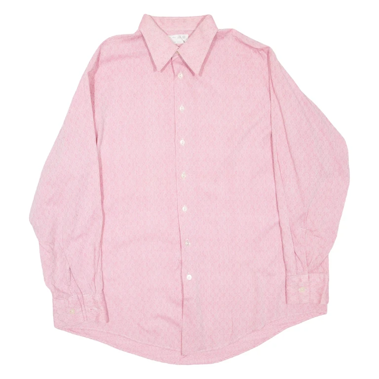 Womens Shirt Pink Collared Long Sleeve Geometric L