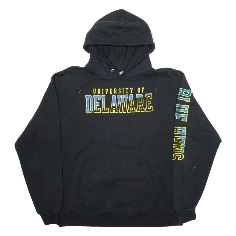 CHAMPION University Of Delaware Mens Black Hoodie USA XL