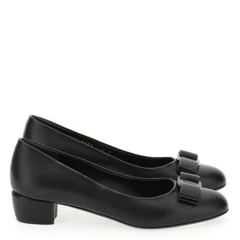 Ferragamo Vara 10 Ornament Pumps, Size 7 C
