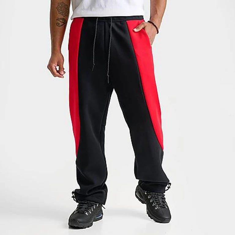 Nike Men's Tech Fleece Pro Open Hem Pants in Black/University Red Size: Small