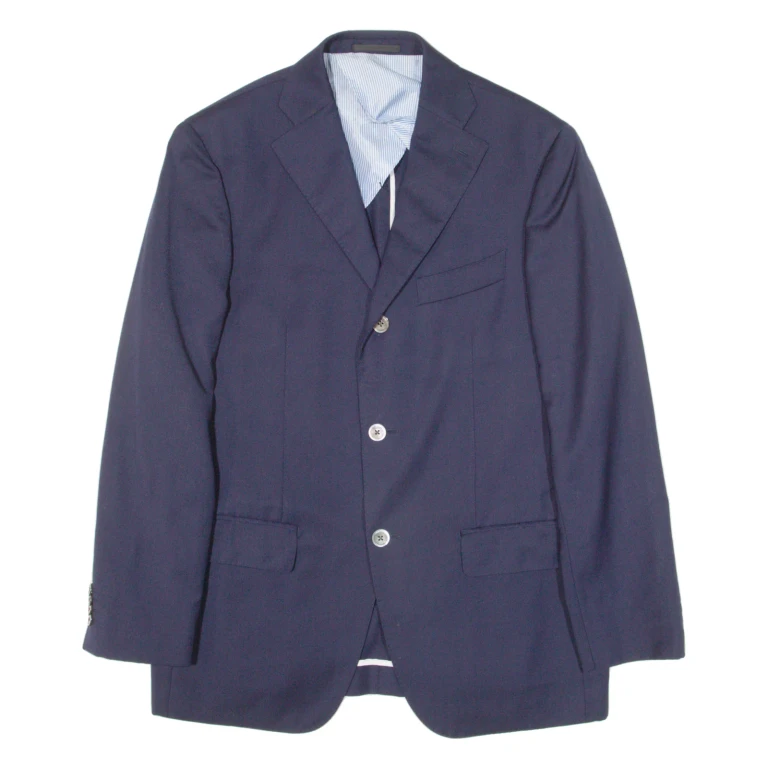 BOGGI Mens Blazer Jacket Blue Knit Wool S