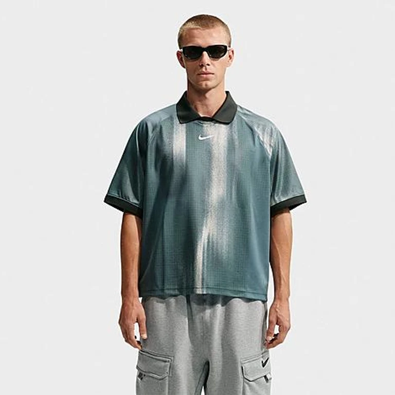 Nike Men's SB Sunset Dri-FIT Jacquard Skate Jersey in Mineral Slate Size: XS
