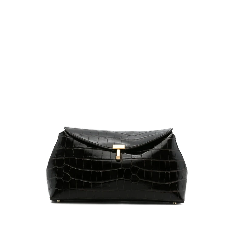 Toteme Croc-effect Leather Clutch Bag