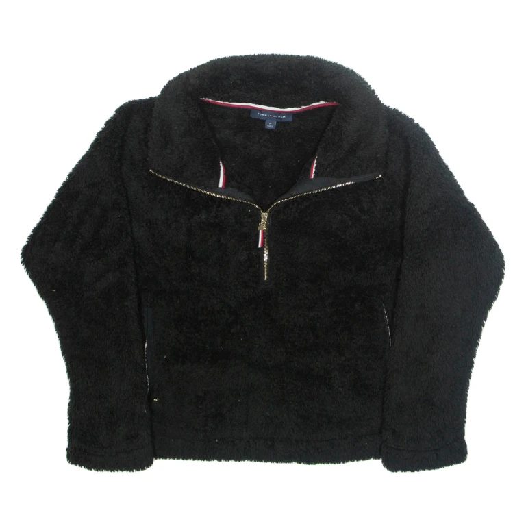TOMMY HILFIGER Womens Fleece Jacket Black M