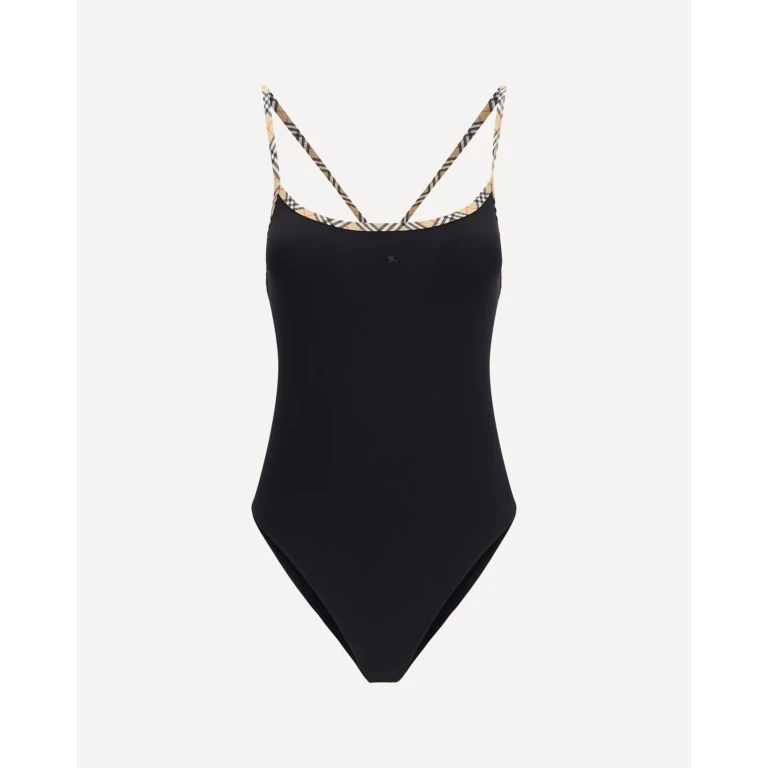 BURBERRY Check trim Swimsuit Female L