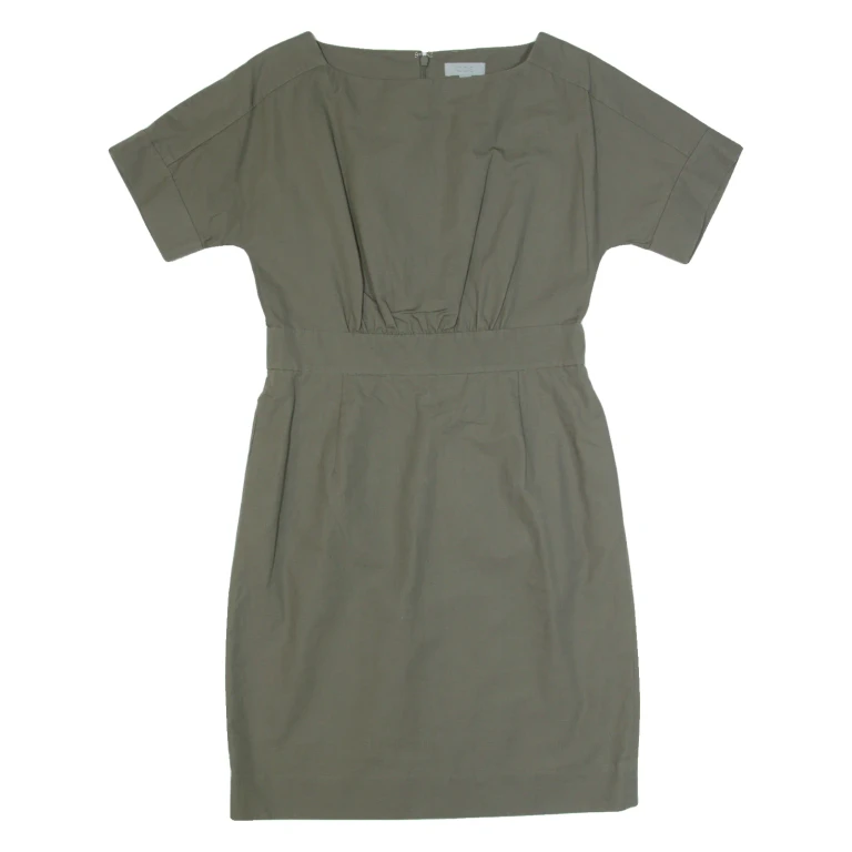 COS Womens Day Dress Green Short Sleeve Knee Length S