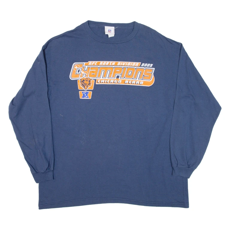 NFL Chicago Bears Mens T-Shirt Blue Long Sleeve USA XL