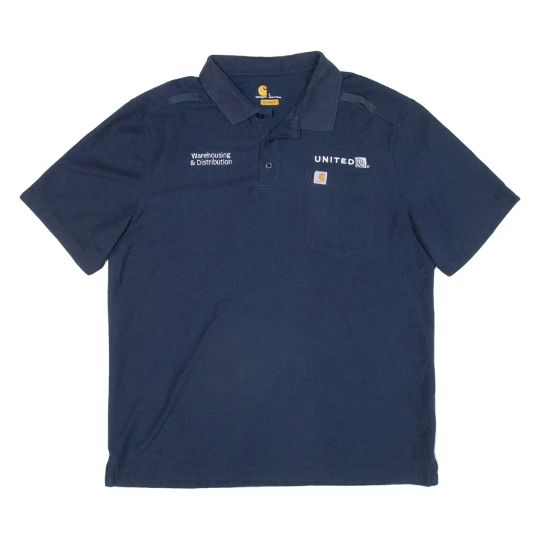 CARHARTT Warehousing And Distribution Mens Polo Shirt Blue L