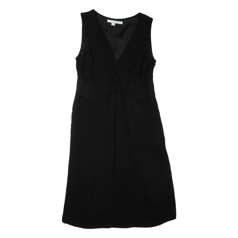 BODEN Womens Day Dress Black Silk Sleeveless Knee Length UK 10