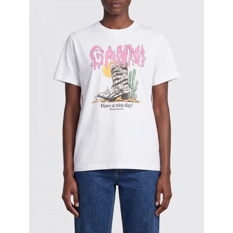 Slim Fit Cotton T-Shirt with Graffiti Logo Print (A1050253151)