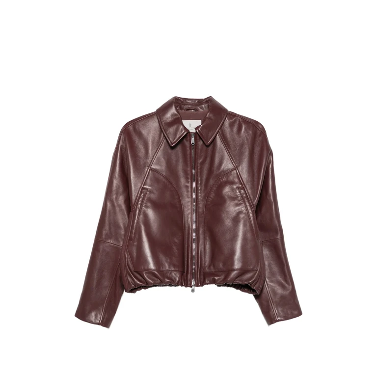 Brunello Cucinelli Nappa-leather Outerwear Jacket With Drawstring And Monili