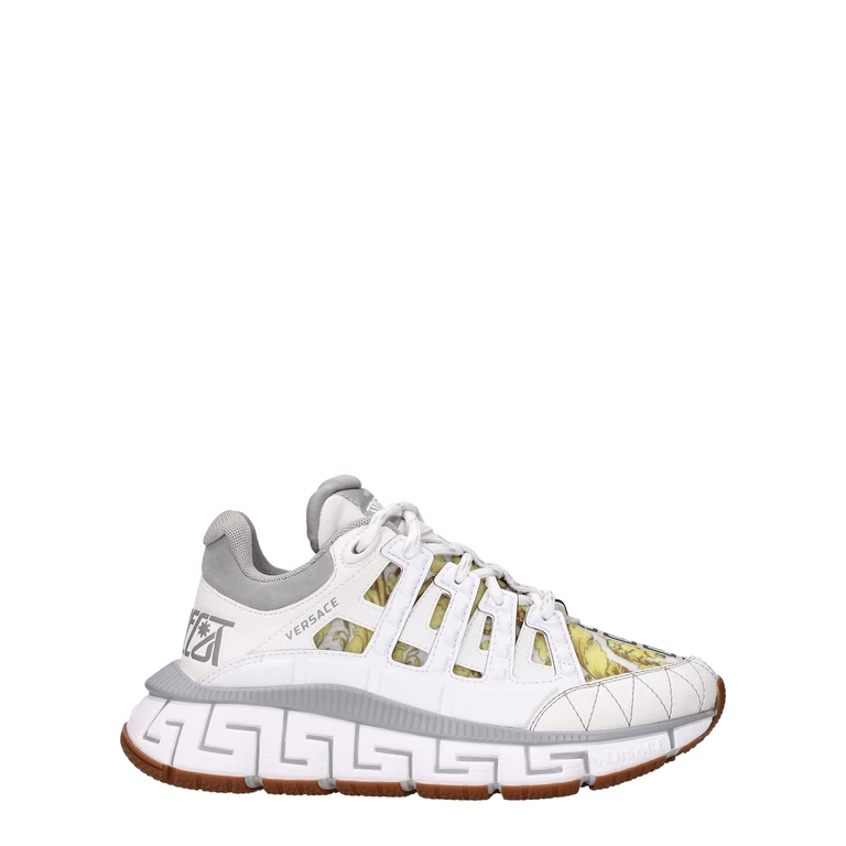 Versace White Leather Athletic Sneakers - Women