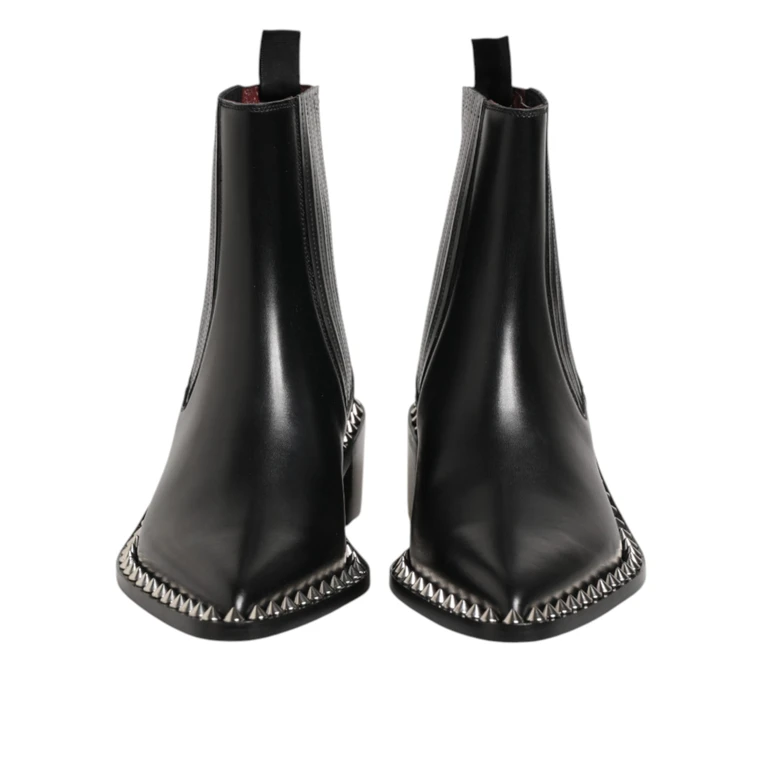 Dolce & Gabbana Black Studded Chelsea Short Ankle Boots Shoes Pl+vi+66lf - Men