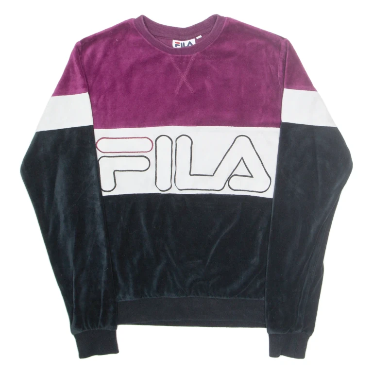 FILA Womens Sweatshirt Black Crew Neck XS