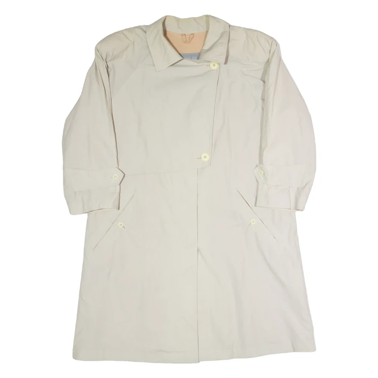 PENNY JAY Womens Trench Coat Beige 90s XL