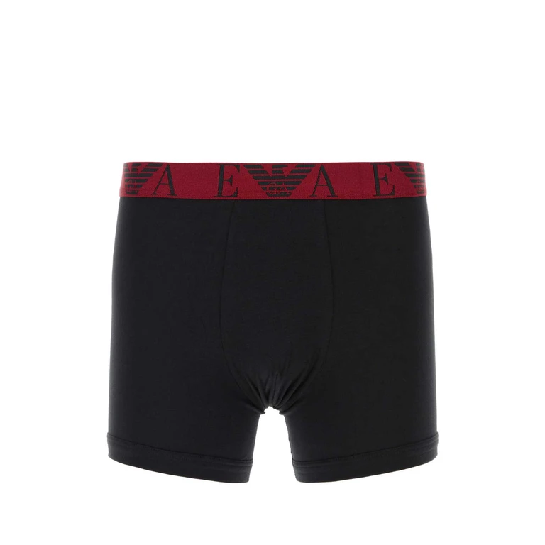 Emporio Armani Black Stretch Cotton Boxer Set Intimo - Men