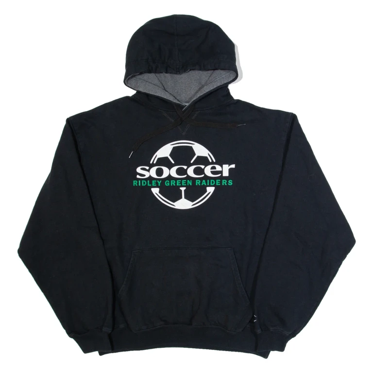 CHAMPION Ridley Green Raiders Soccer Mens Black Hoodie USA L