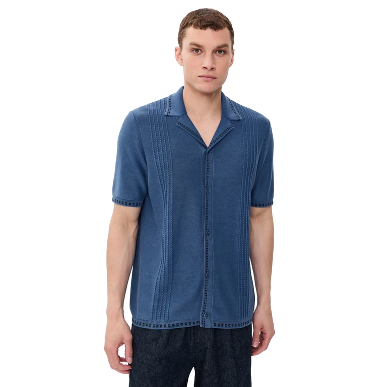 Wax London Ivy Knit Shirt Blue M