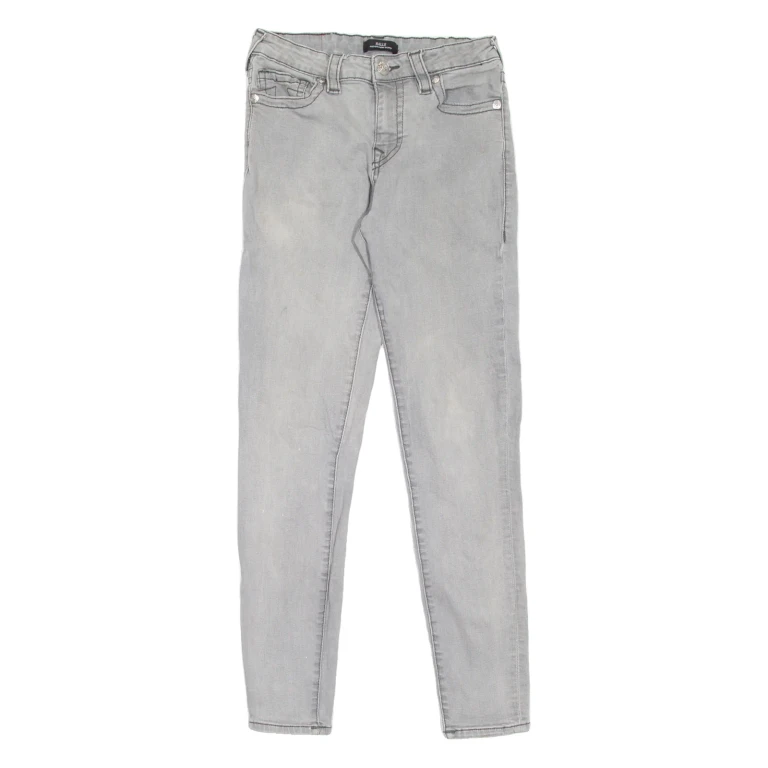 TRUE RELIGION Halle Womens Jeans Grey Slim Skinny W27 L28
