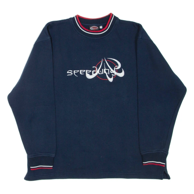 SPEEDWAY Mens Sweatshirt Blue Crew Neck L