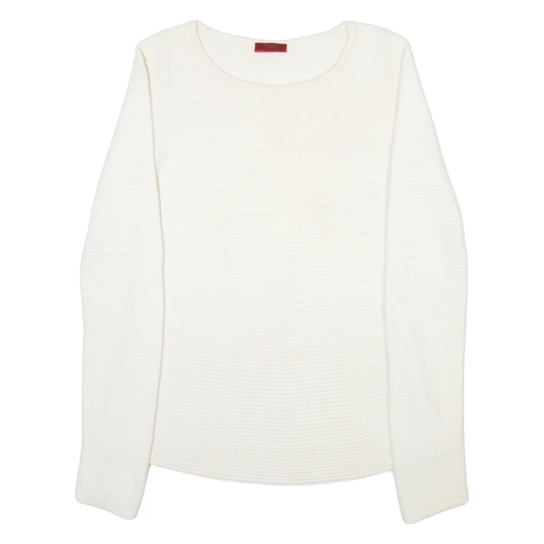 HUGO BOSS Womens Jumper Cream Open Knit XS
