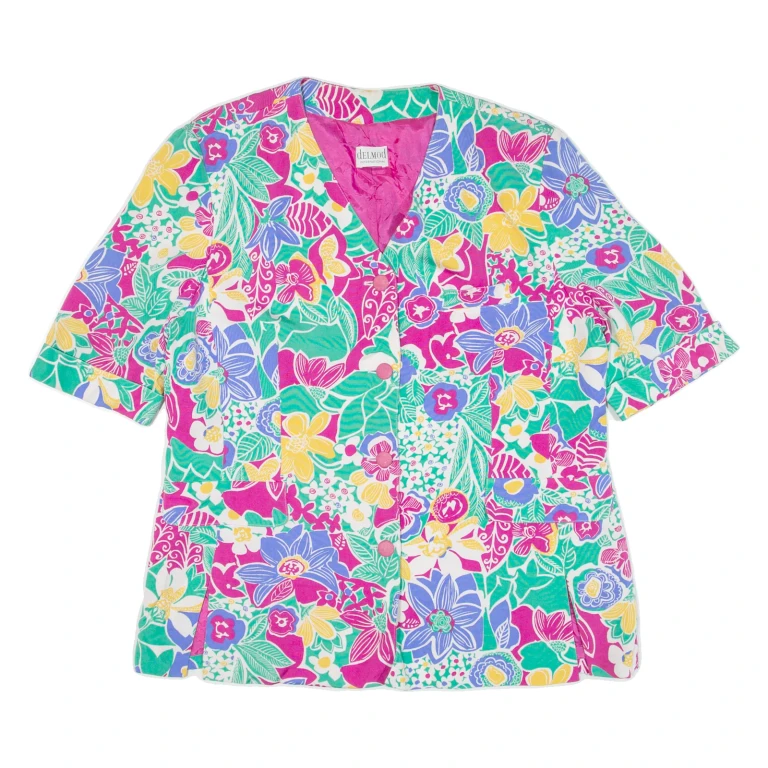 DELMOD Womens Jacket Pink Floral XL