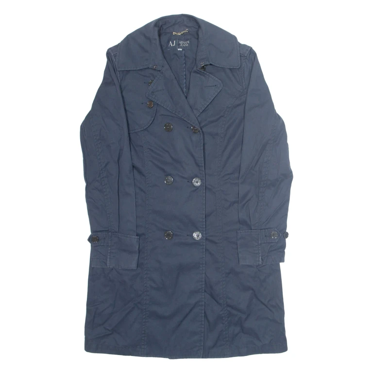 ARMANI JEANS Womens Overcoat Jacket Blue L