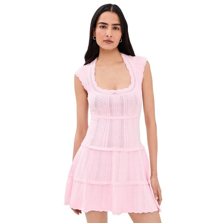 LoveShackFancy Laighton Dress DUSTY LAGOON XS