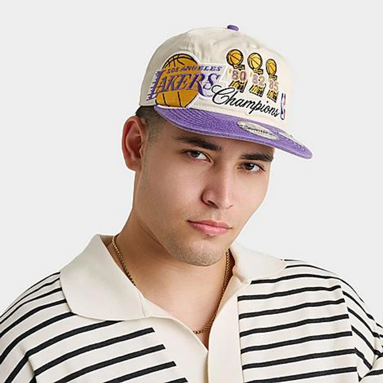 Los Angeles Lakers NBA Champions 19Twenty Snapback Hat in Beige/Purple