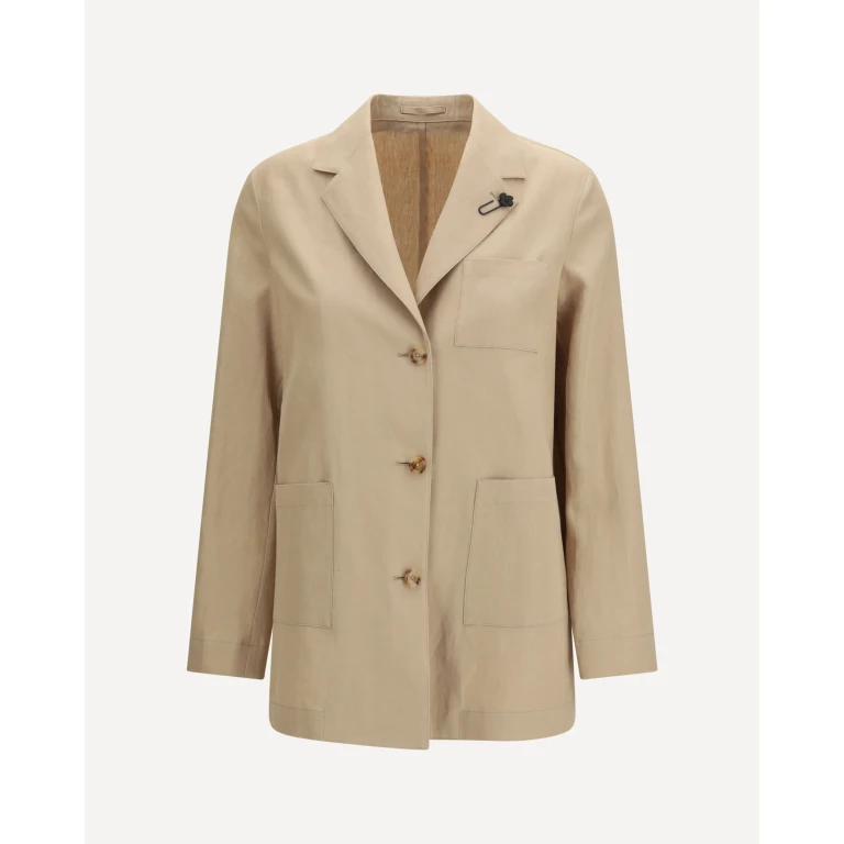 Lardini Einreihige Jacke aus Wolle und Baumwolle für Damen (Größe 40)