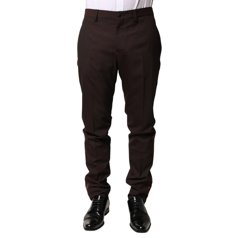 Dolce & Gabbana Brown Polyester Men Dress Trousers Pants 07+pl+wo - Men