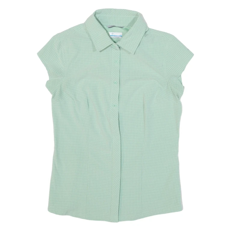 COLUMBIA Womens Shirt Green Check S