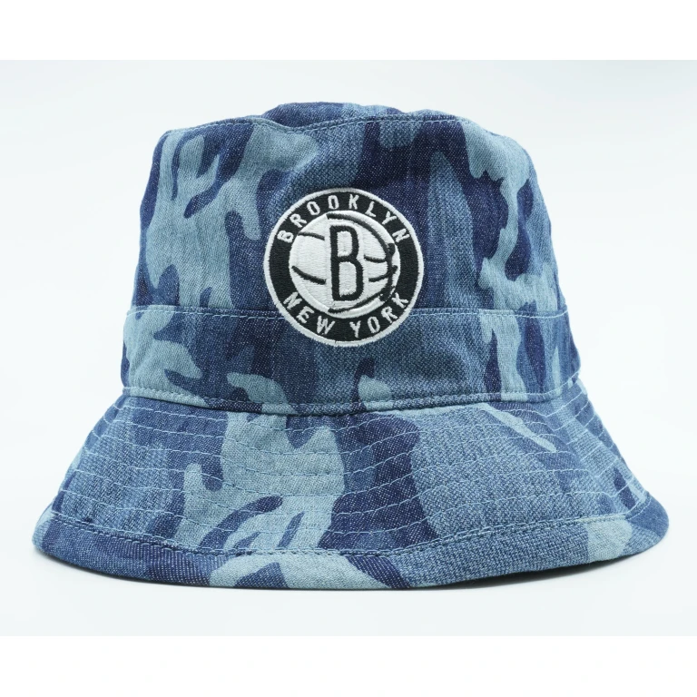 Men's NBA Brooklyn Nets Camouflage Denim Bucket Hat Hats
