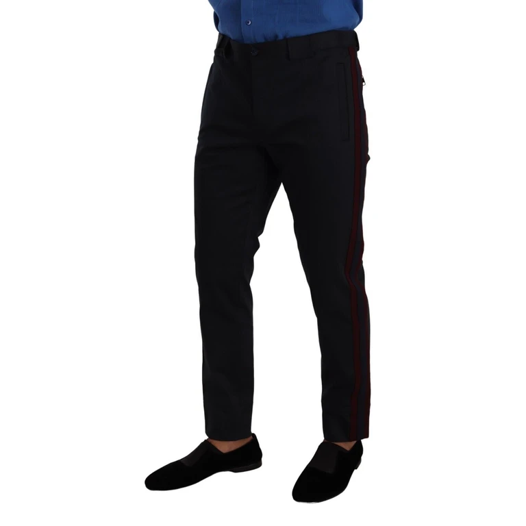 Dolce & Gabbana Blue Bordeaux Cotton Skinny Chino Pants Nylon Elastane - Men