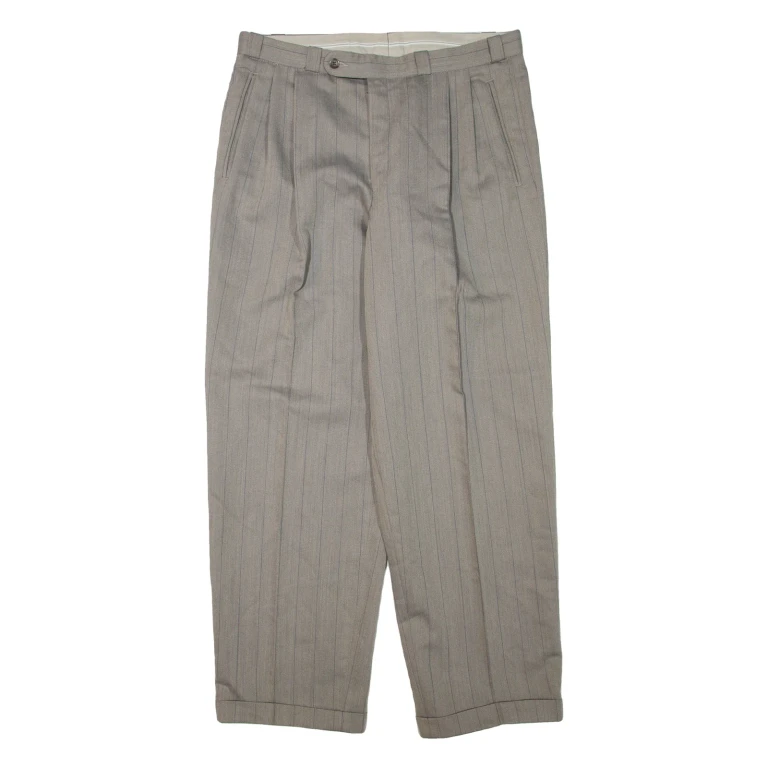 MODEMA Womens Trousers Grey Regular Tapered Wool W34 L30