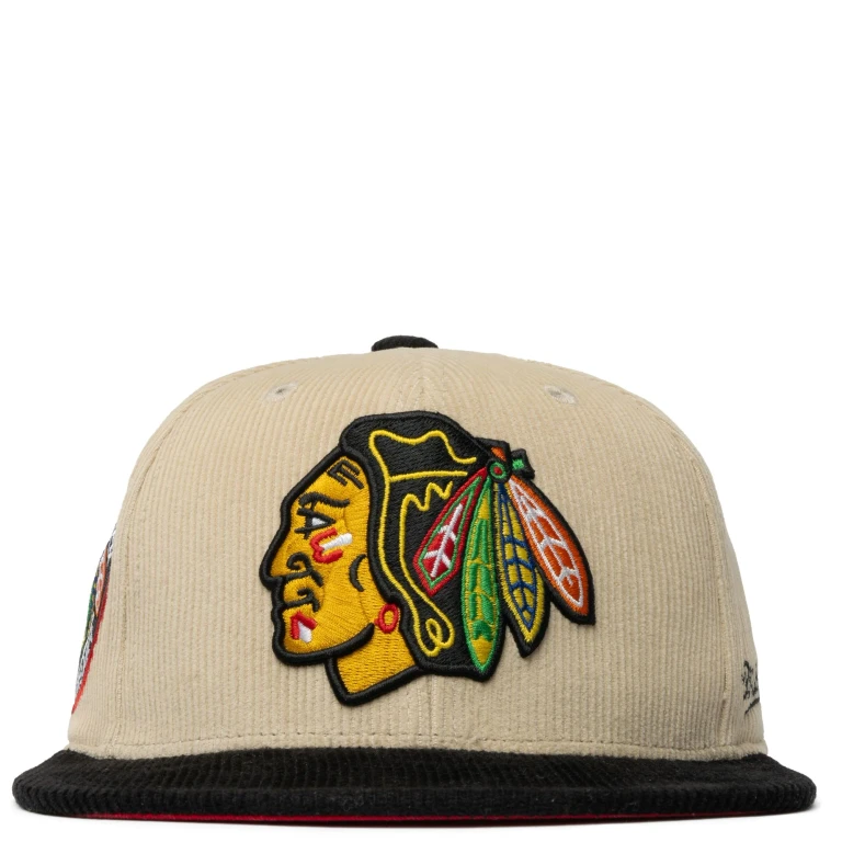 Men's NHL 2 Tone Team Cord Fitted Blackhawks Fitted Caps