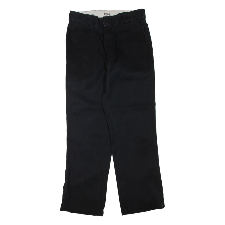 DICKIES Mens Trousers Black Regular Straight W29 L30