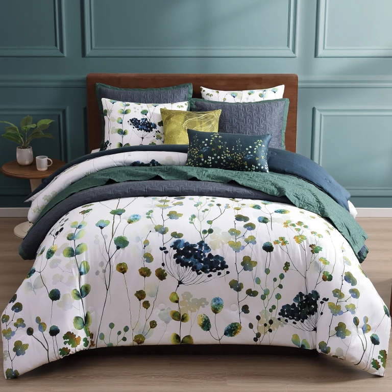Abstract Vines 8 Piece Reversible Comforter & Coverlet Set