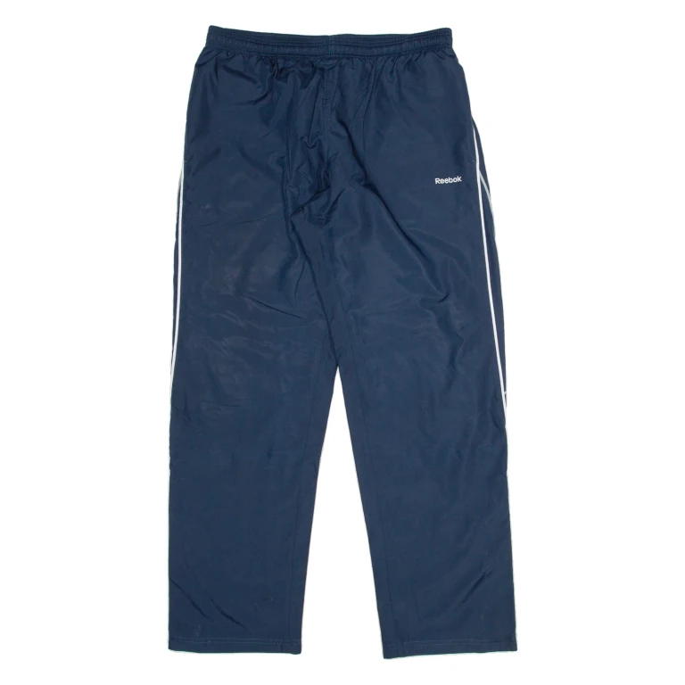 REEBOK Mesh Lined Womens Track Pants Blue Straight M W34 L31