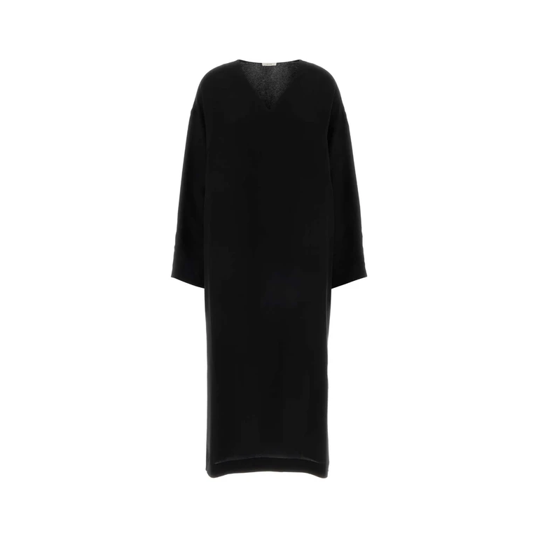 The Row Black Crepe Heloise Dress Exterior: Silk Abiti - Women